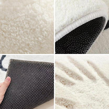 Vivolux | Faux Cashmere Schachbrett Gemütlicher Nachttisch Teppich Unregelmäßige Form Teppich