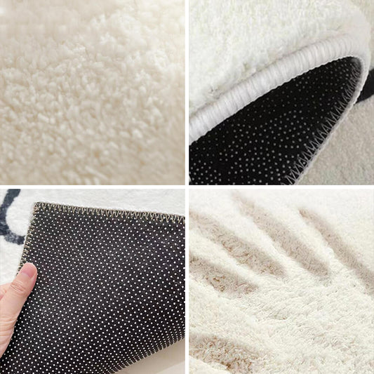 Vivolux | Faux Cashmere Schachbrett Gemütlicher Nachttisch Teppich Unregelmäßige Form Teppich