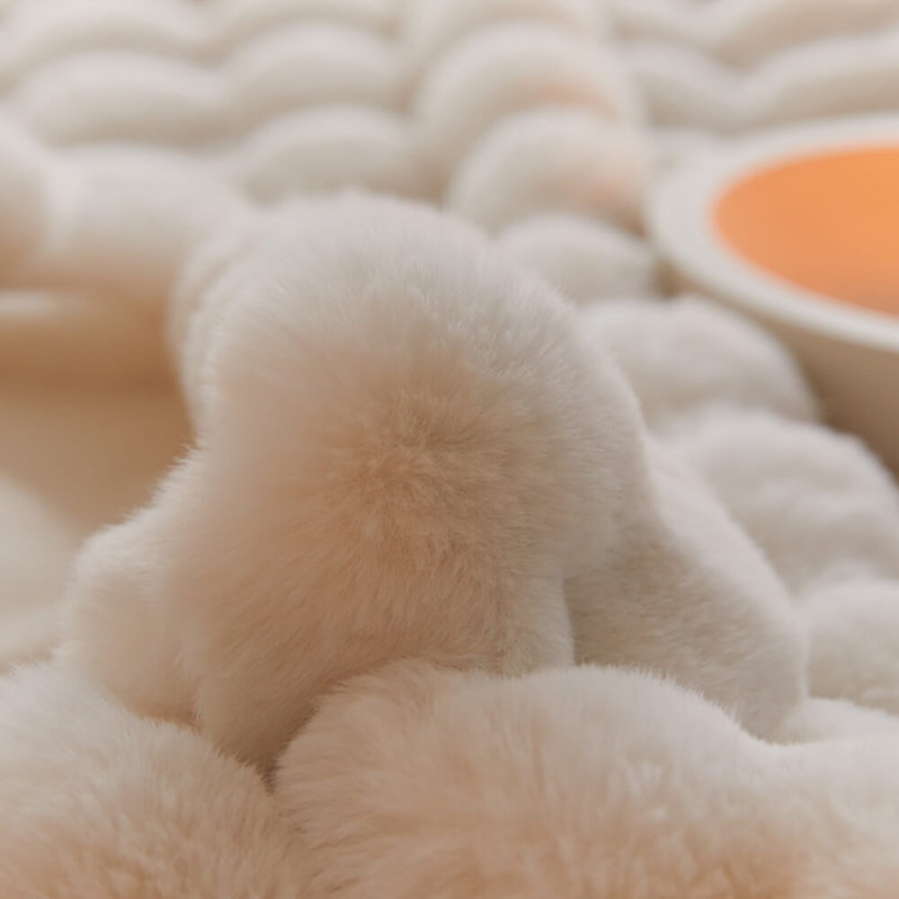 Premium Bubble Doppel-Layer Verdickte Faux Kaninchenfell Decke