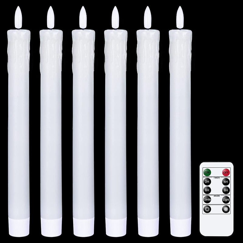Vivolux | Flammenlose flackernde Spitzkerzen mit 2 Fernbedienungen und Timer, echtes Wachs 3D Docht Licht Fensterkerzen batteriebetrieben, Weihnachtsheim Hochzeitsdeko