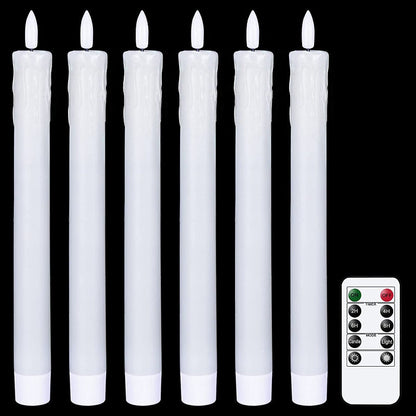 Vivolux | Flammenlose flackernde Spitzkerzen mit 2 Fernbedienungen und Timer, echtes Wachs 3D Docht Licht Fensterkerzen batteriebetrieben, Weihnachtsheim Hochzeitsdeko