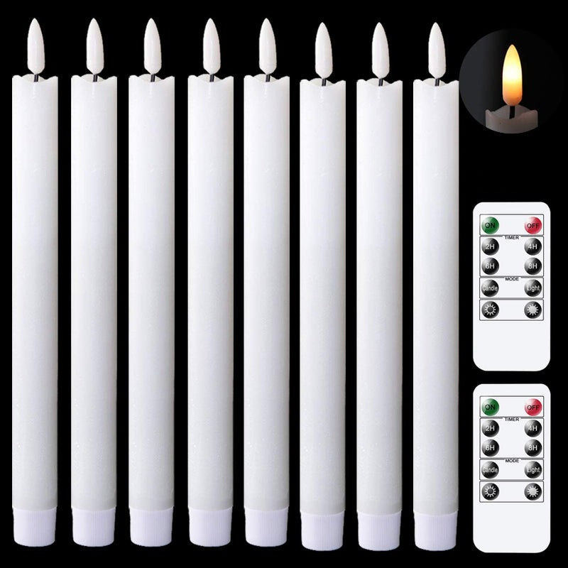 Vivolux | Flammenlose flackernde Spitzkerzen mit 2 Fernbedienungen und Timer, echtes Wachs 3D Docht Licht Fensterkerzen batteriebetrieben, Weihnachtsheim Hochzeitsdeko