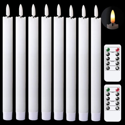 Vivolux | Flammenlose flackernde Spitzkerzen mit 2 Fernbedienungen und Timer, echtes Wachs 3D Docht Licht Fensterkerzen batteriebetrieben, Weihnachtsheim Hochzeitsdeko