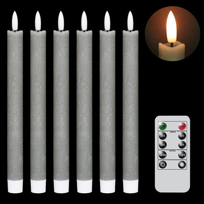 Vivolux | Flammenlose flackernde Spitzkerzen mit 2 Fernbedienungen und Timer, echtes Wachs 3D Docht Licht Fensterkerzen batteriebetrieben, Weihnachtsheim Hochzeitsdeko