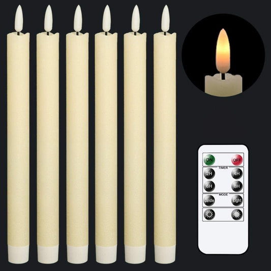 Vivolux | Flammenlose flackernde Spitzkerzen mit 2 Fernbedienungen und Timer, echtes Wachs 3D Docht Licht Fensterkerzen batteriebetrieben, Weihnachtsheim Hochzeitsdeko
