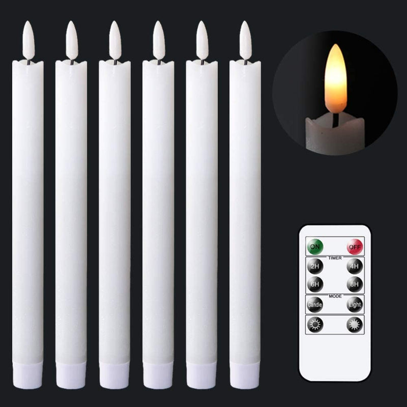 Vivolux | Flammenlose flackernde Spitzkerzen mit 2 Fernbedienungen und Timer, echtes Wachs 3D Docht Licht Fensterkerzen batteriebetrieben, Weihnachtsheim Hochzeitsdeko