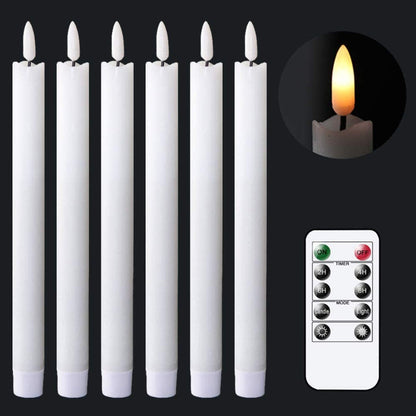 Vivolux | Flammenlose flackernde Spitzkerzen mit 2 Fernbedienungen und Timer, echtes Wachs 3D Docht Licht Fensterkerzen batteriebetrieben, Weihnachtsheim Hochzeitsdeko