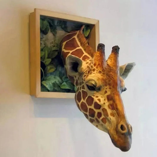 Vivolux | Giraffenkopf - Wanddekoration - 3D Skulptur - Lebensechte Dekoration