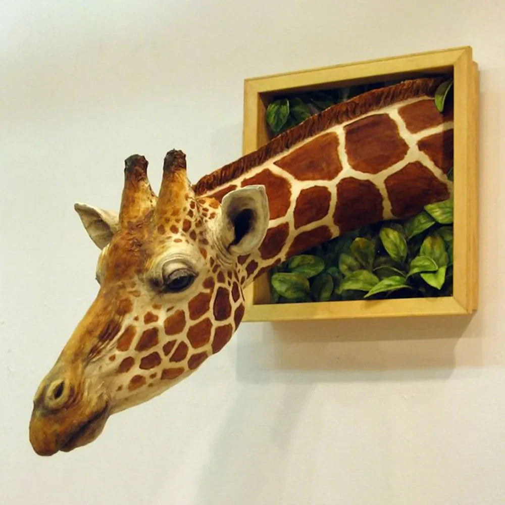 Vivolux | Giraffenkopf - Wanddekoration - 3D Skulptur - Lebensechte Dekoration