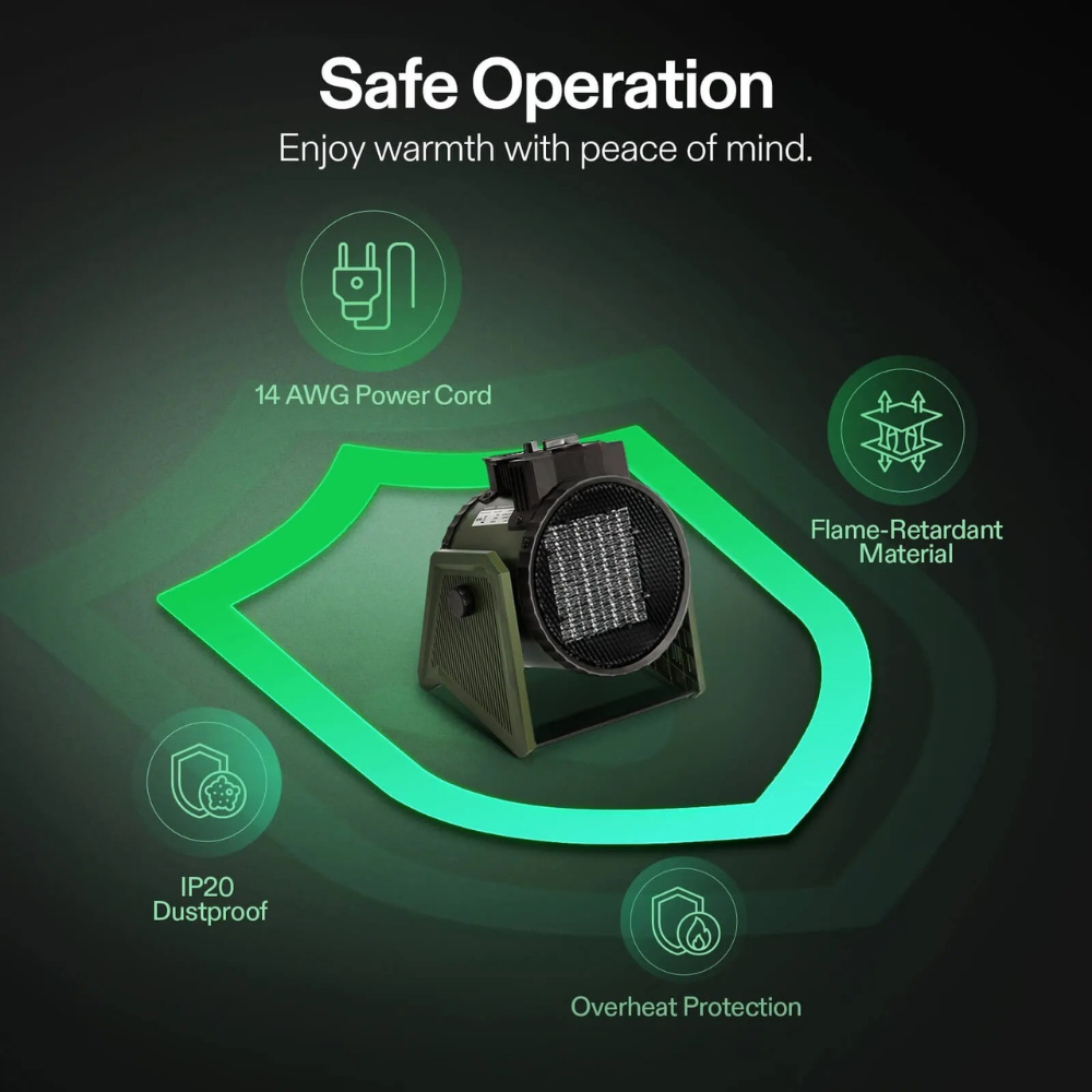 Vivolux | Elektrischer Raumheizer mit einstellbarem Thermostat Gewächshaus Hausgebrauch