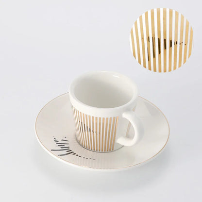 Vivolux | Kreative dynamische Spiegelreflexbecher Leopard anamorpher Zebra-Becher Luycho Kaffee Tee Becher Set mit Untersetzer 90ml-225ml