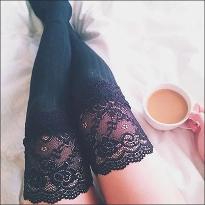 Vivolux Woll Kniestrümpfe mit Spitze