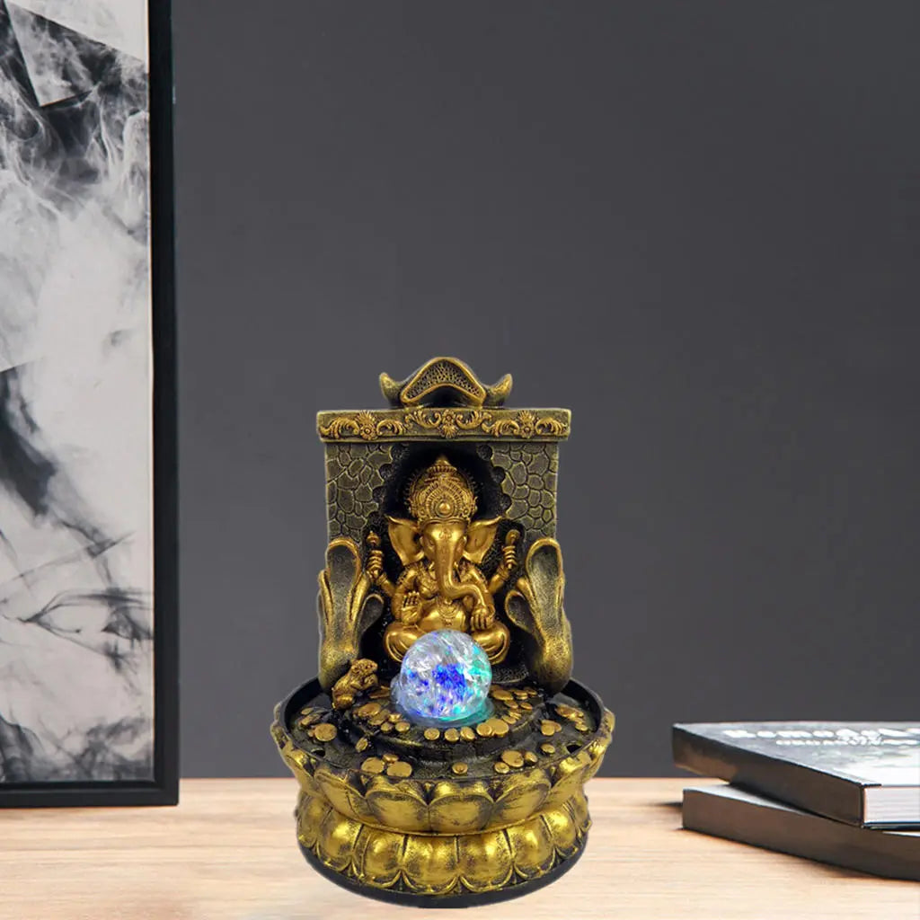 Vivolux | Atemberaubende Ganesha-Statue mit LED-Innen-Wasserquelle