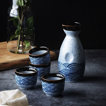 Vivolux | Sake-Wein im japanischen Stil, warmes chinesisches Wein-Set, Heim-Keramik-Sake-Wein-Set für Damen