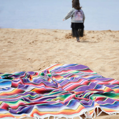 Vivolux | Boho Vibrant Mexikanische Serape Decke