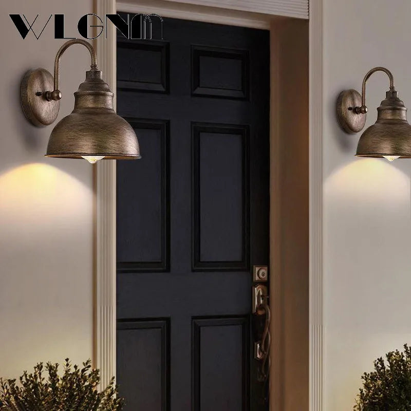 Vivolux | Wasserdichte Retro Außen Garten Veranda Wandlampe: Vintage Eisen Wandleuchte für Gang, Treppe, Innenhof, Balkon, Villa