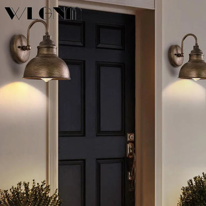 Vivolux | Wasserdichte Retro Außen Garten Veranda Wandlampe: Vintage Eisen Wandleuchte für Gang, Treppe, Innenhof, Balkon, Villa