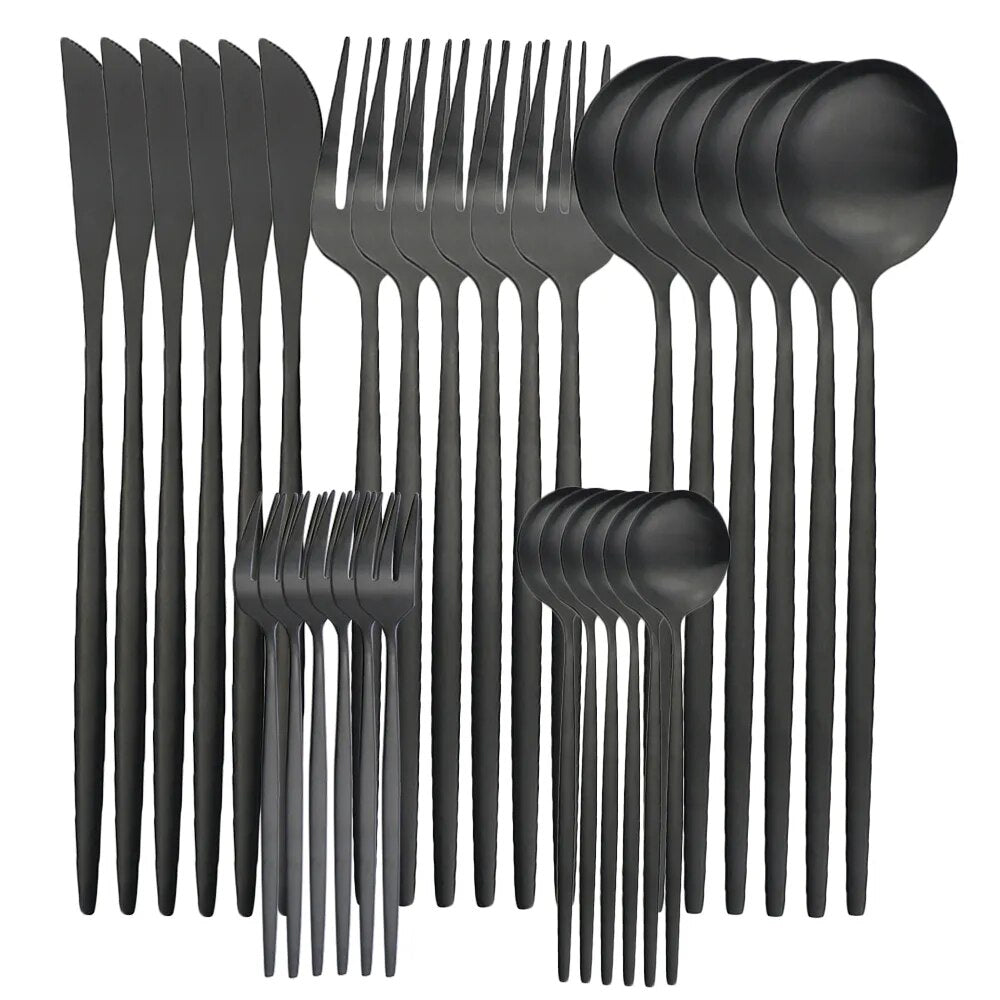 Vivolux | Hochwertiges Edelstahl-Besteckset für 6 Personen - Elegante Essbesteckkollektion