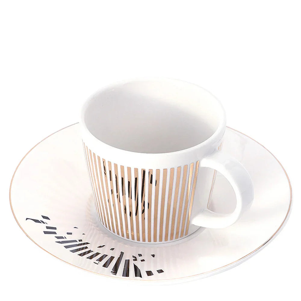 Vivolux | Kreative dynamische Spiegelreflexbecher Leopard anamorpher Zebra-Becher Luycho Kaffee Tee Becher Set mit Untersetzer 90ml-225ml