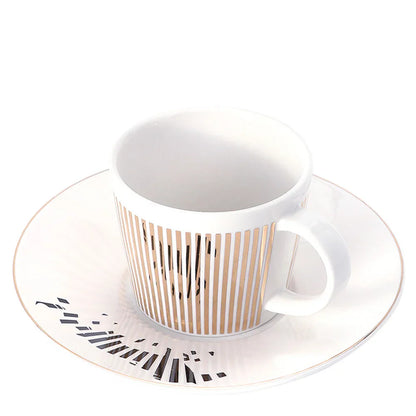 Vivolux | Kreative dynamische Spiegelreflexbecher Leopard anamorpher Zebra-Becher Luycho Kaffee Tee Becher Set mit Untersetzer 90ml-225ml