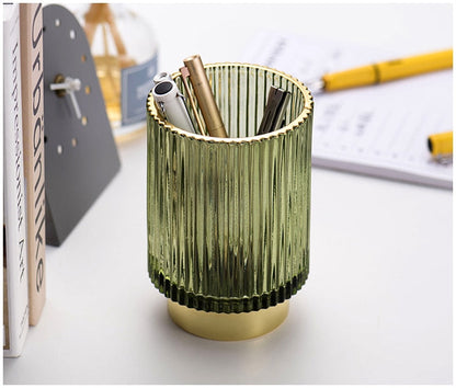 Vivolux | Elise Gold Foil Glas Makeup Halter & Organizer