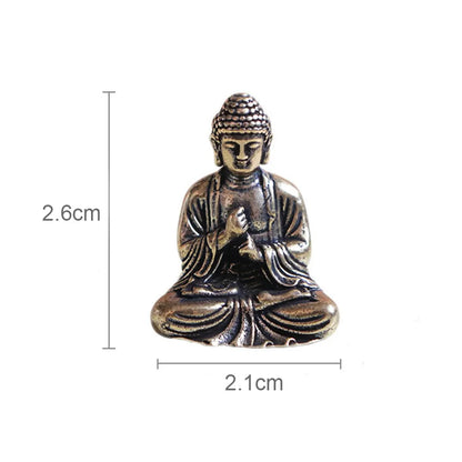 Vivolux | 10 Stück Mini Messing sitzende Buddha Statue Figur für Reise Buddhismus Anbetung Zuhause Büro Schreibtisch Dekoration