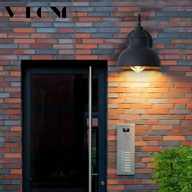 Vivolux | Wasserdichte Retro Außen Garten Veranda Wandlampe: Vintage Eisen Wandleuchte für Gang, Treppe, Innenhof, Balkon, Villa