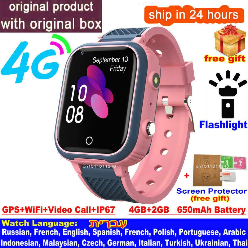 Vivolux | LT21 4G Kinder Smartwatch mit GPS, WiFi, Videoanruf, SOS, IP67 wasserdicht - Kindersicherheitstracker und Standortüberwachungs-Handy-Uhr