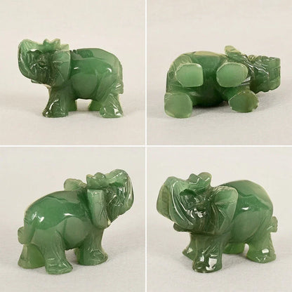 Vivolux | Grüner Aventurin Jade Stein Elefanten Statue