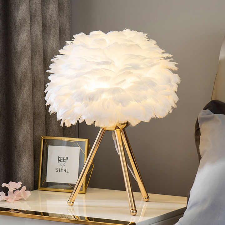Vivolux | Tischlampe - FeatherLux - Dimmbares Licht - Elegantes Federdesign