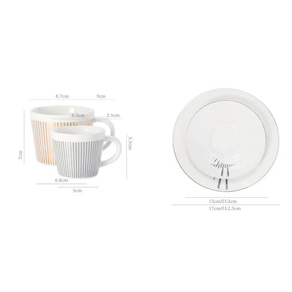 Vivolux | Kreative dynamische Spiegelreflexbecher Leopard anamorpher Zebra-Becher Luycho Kaffee Tee Becher Set mit Untersetzer 90ml-225ml
