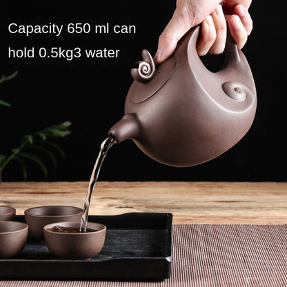 Vivolux | Große Kapazität Haushalt Handgemachte Lila Sand Teekanne Chinesische Teegeschirr Yixing Zisha Zhu Ton Ball Filter Blase Teekanne Mond Topf