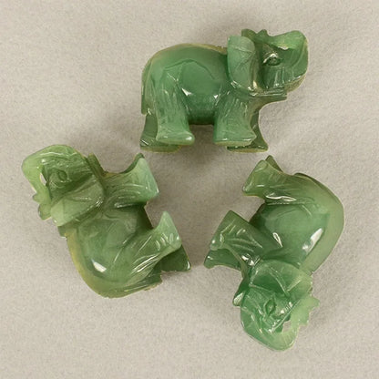 Vivolux | Grüner Aventurin Jade Stein Elefanten Statue