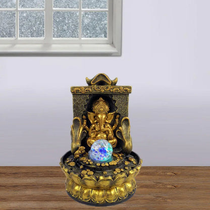 Vivolux | Atemberaubende Ganesha-Statue mit LED-Innen-Wasserquelle