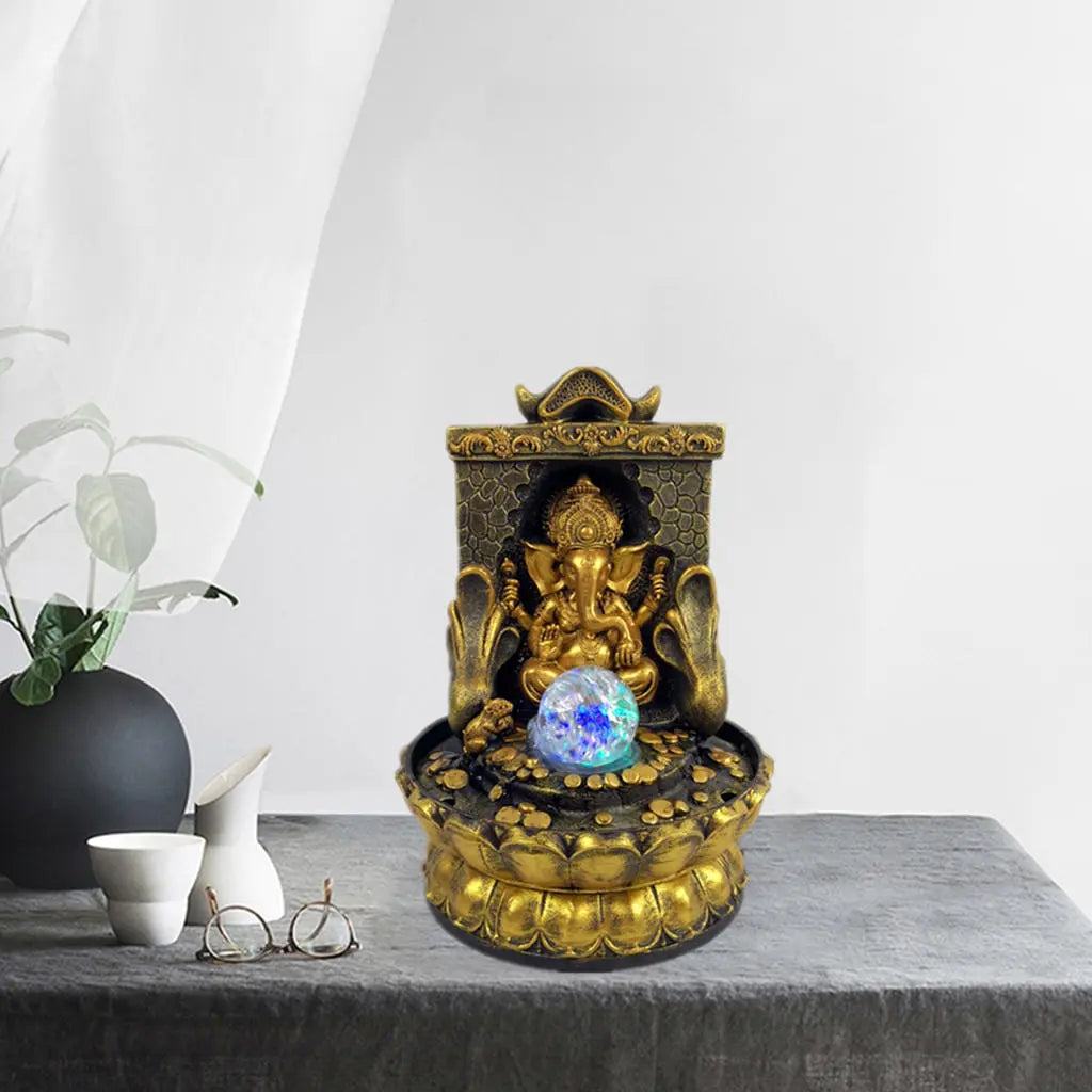 Vivolux | Atemberaubende Ganesha-Statue mit LED-Innen-Wasserquelle