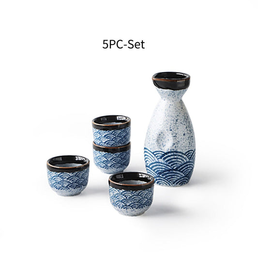 Vivolux | Sake-Wein im japanischen Stil, warmes chinesisches Wein-Set, Heim-Keramik-Sake-Wein-Set für Damen