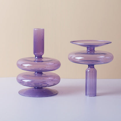 Vivolux | Lila Kerzenständer aus Glas