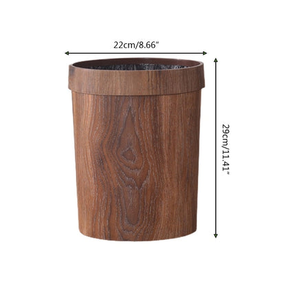 Vivolux | Eleganter Retro Holzmaserung Mülleimer