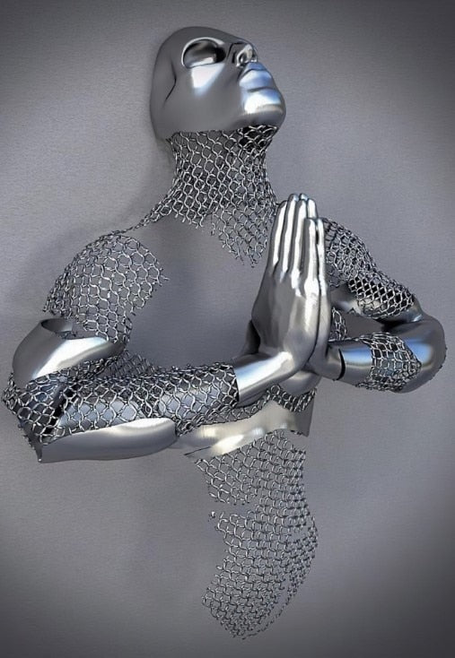 Vivolux | Metallfigur Statues Stile Abstraktes Leinwandgemälde Paare Wandkunst Liebes-Skulptur Poster Druck Wohnkultur Wohnzimmer Geschenke