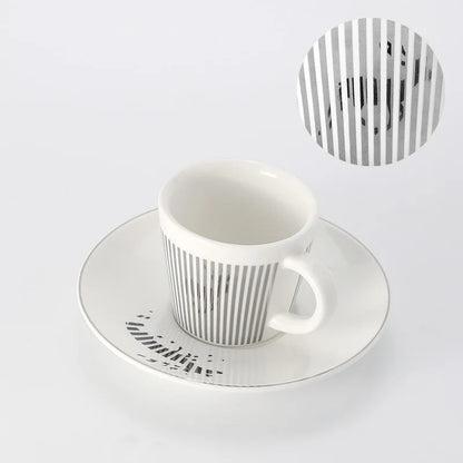 Vivolux | Kreative dynamische Spiegelreflexbecher Leopard anamorpher Zebra-Becher Luycho Kaffee Tee Becher Set mit Untersetzer 90ml-225ml