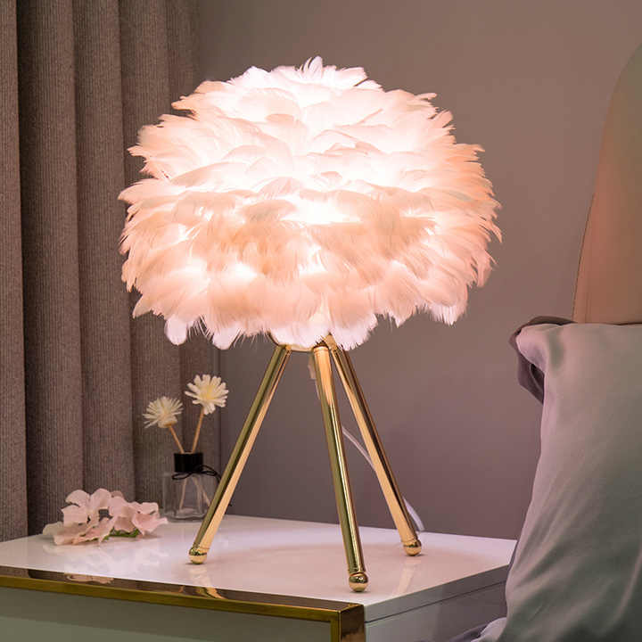 Vivolux | Tischlampe - FeatherLux - Dimmbares Licht - Elegantes Federdesign