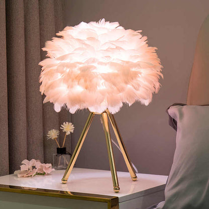 Vivolux | Tischlampe - FeatherLux - Dimmbares Licht - Elegantes Federdesign
