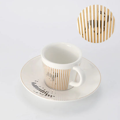 Vivolux | Kreative dynamische Spiegelreflexbecher Leopard anamorpher Zebra-Becher Luycho Kaffee Tee Becher Set mit Untersetzer 90ml-225ml