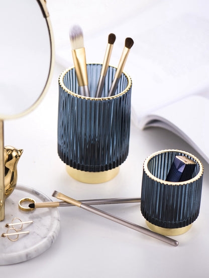 Vivolux | Elise Gold Foil Glas Makeup Halter & Organizer