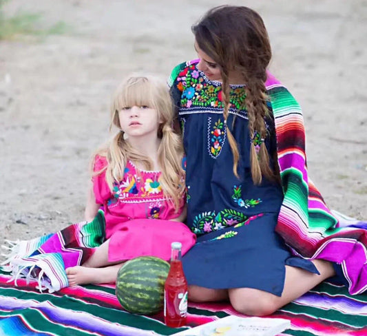 Vivolux | Boho Vibrant Mexikanische Serape Decke