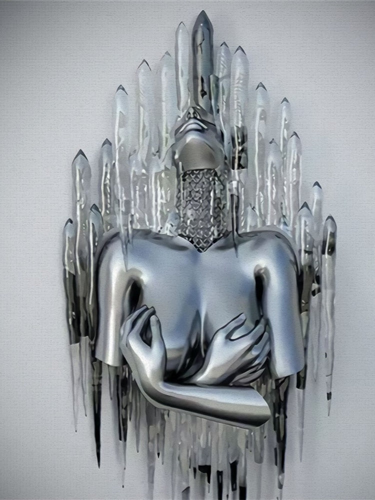 Vivolux | Metallfigur Statues Stile Abstraktes Leinwandgemälde Paare Wandkunst Liebes-Skulptur Poster Druck Wohnkultur Wohnzimmer Geschenke