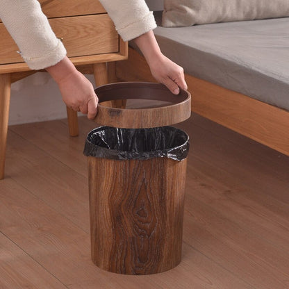 Vivolux | Eleganter Retro Holzmaserung Mülleimer