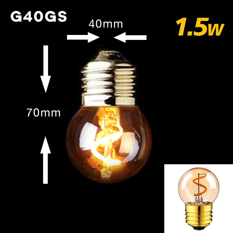 Vivolux | Dimmable Vintage LED-Birne (3W, E27-Basis) - Goldspiral-Glühfaden für Kronleuchter & dekorative Beleuchtung