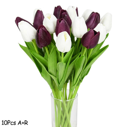 Vivolux | Künstlicher Blumenstrauß mit Tulpen, Dekoration (10 Stück)