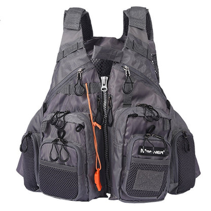 Vivolux | HERREN Outdoor Multifunktionale Angelweste Schwimmweste (Grau)